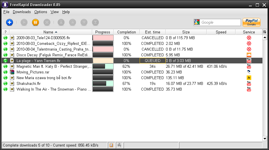 FreeRapid Downloader screenshot