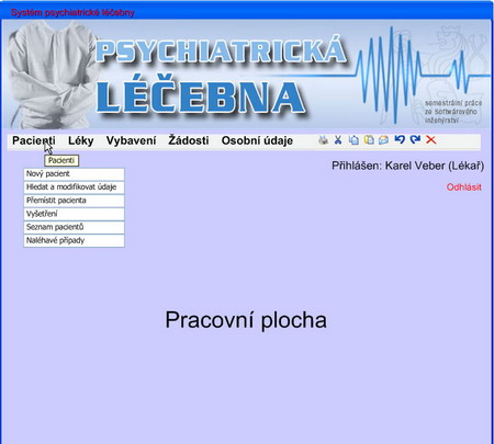 Lékař - menu pacienti