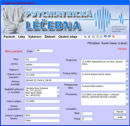 Lékař - nový pacient