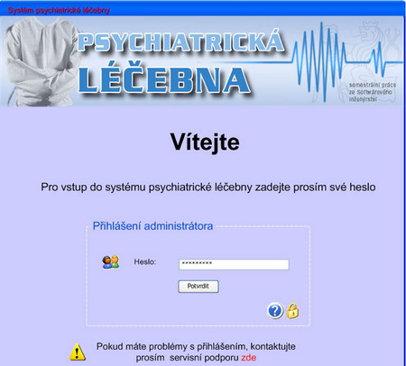 Přihlášení administrátora